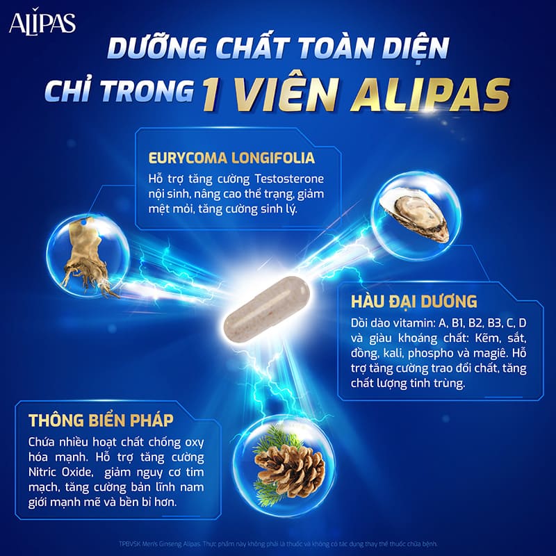 alipas mới hỗ trợ tăng cường sinh lý, duy trì phong độ