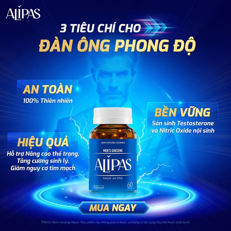alipas mới hỗ trợ kích thích sản sinh testosterone nội sinh 