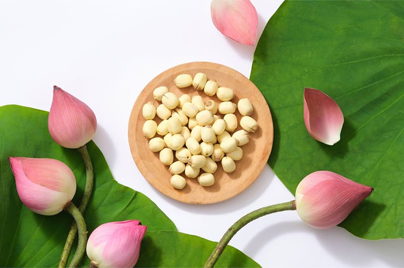 hạt sen nấu với nhân sâm tốt cho sinh lý nam