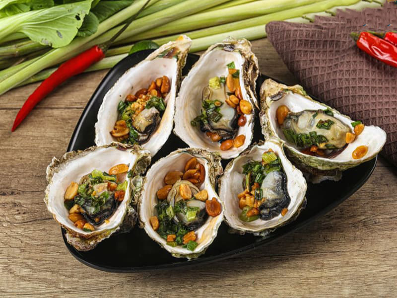 hàu nướng mỡ hành
